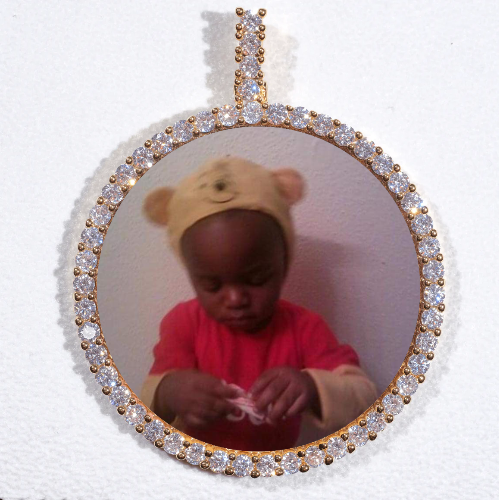 LARGE 3D CIRCLE CUSTOM PICTURE PENDANT