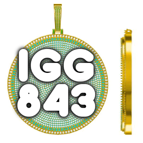 CUSTOM LETTER NECKLACE 3D BIG DISC
