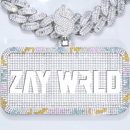CUSTOM LETTER NECKLACE 3D COLORFUL SQUARE