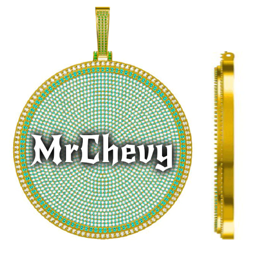 CUSTOM LETTER NECKLACE 3D BIG DISC