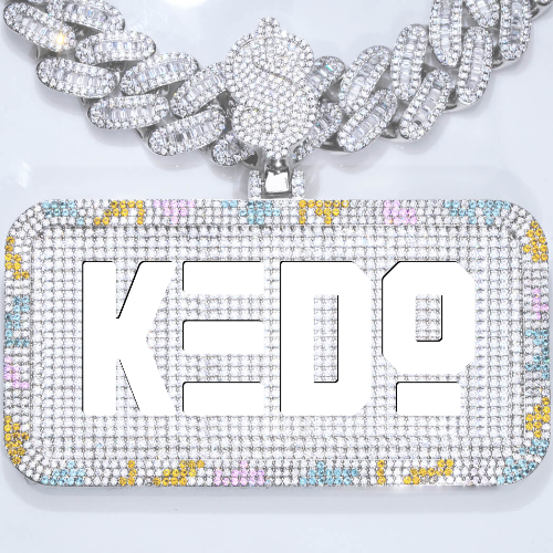 CUSTOM LETTER NECKLACE 3D COLORFUL SQUARE