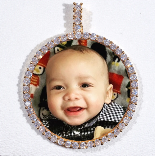 LARGE 3D CIRCLE CUSTOM PICTURE PENDANT