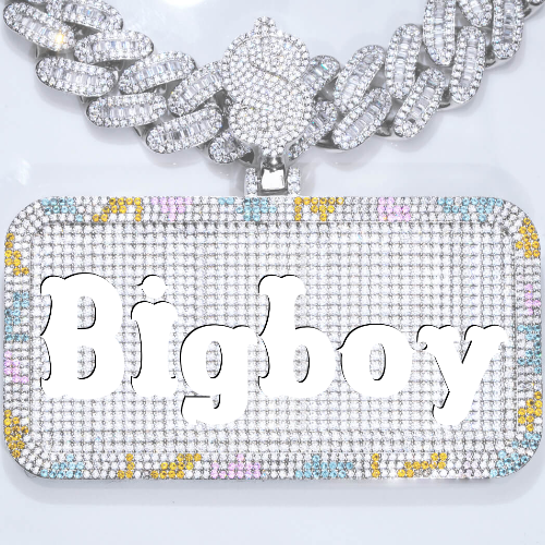 CUSTOM LETTER NECKLACE 3D COLORFUL SQUARE