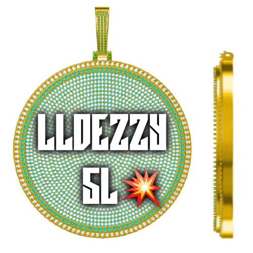 CUSTOM LETTER NECKLACE 3D BIG DISC