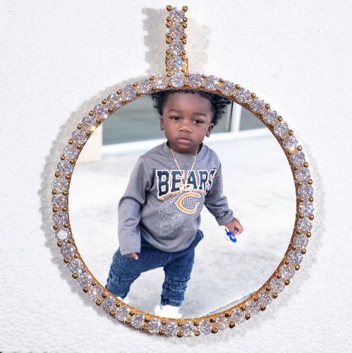 LARGE 3D CIRCLE CUSTOM PICTURE PENDANT