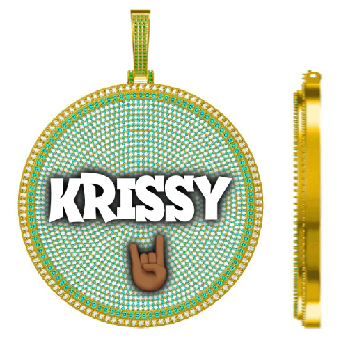 CUSTOM LETTER NECKLACE 3D BIG DISC
