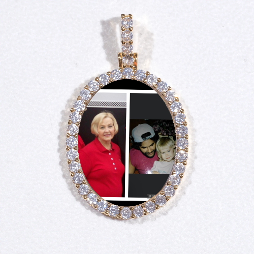 3D Oval Custom Picture Pendant