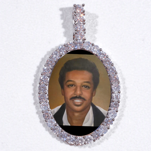 Large 3D Oval Custom Picture Pendant