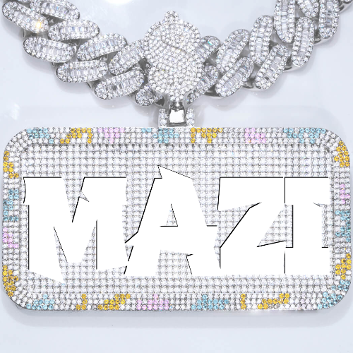 CUSTOM LETTER NECKLACE 3D COLORFUL SQUARE