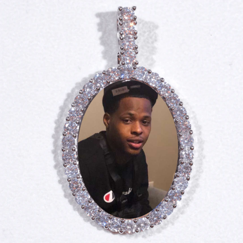 Large 3D Oval Custom Picture Pendant