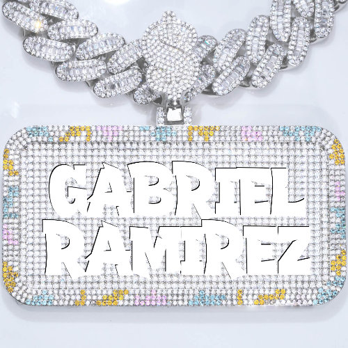 CUSTOM LETTER NECKLACE 3D COLORFUL SQUARE