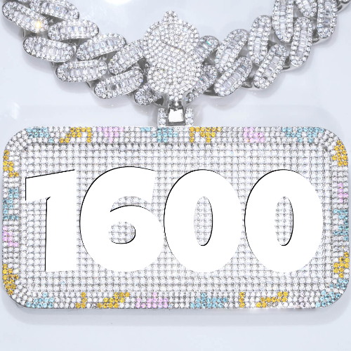 CUSTOM LETTER NECKLACE 3D COLORFUL SQUARE