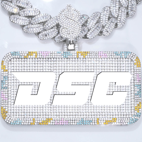 CUSTOM LETTER NECKLACE 3D COLORFUL SQUARE