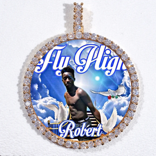 LARGE 3D CIRCLE CUSTOM PICTURE PENDANT