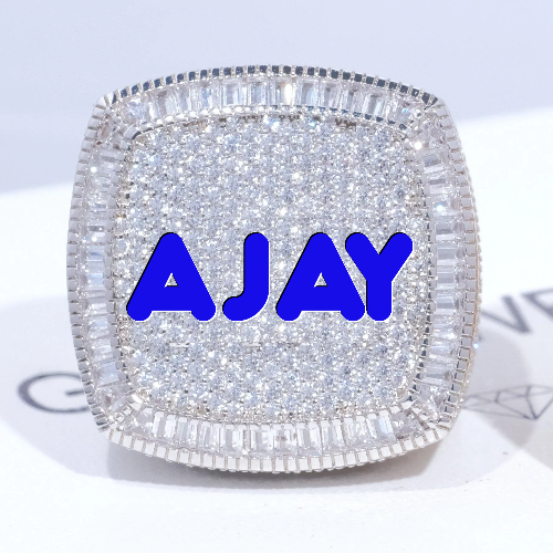 CUSTOM LETTER 3D ICED RING