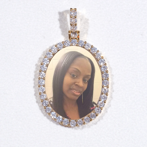 3D Oval Custom Picture Pendant