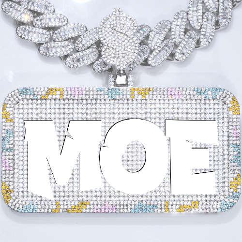 CUSTOM LETTER NECKLACE 3D COLORFUL SQUARE