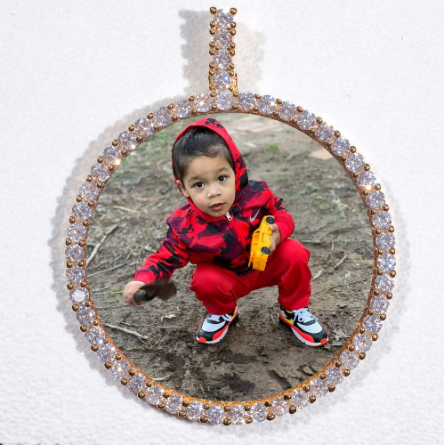 LARGE 3D CIRCLE CUSTOM PICTURE PENDANT