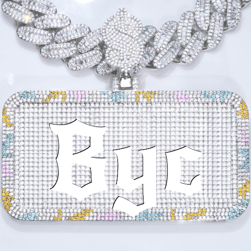 CUSTOM LETTER NECKLACE 3D COLORFUL SQUARE