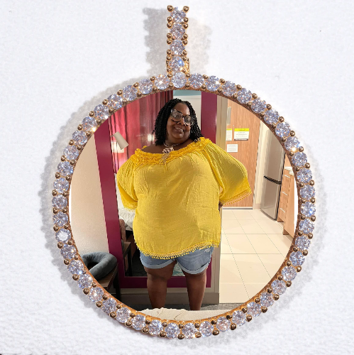 LARGE 3D CIRCLE CUSTOM PICTURE PENDANT