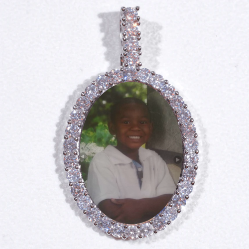 Large 3D Oval Custom Picture Pendant