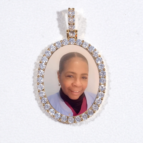 3D Oval Custom Picture Pendant