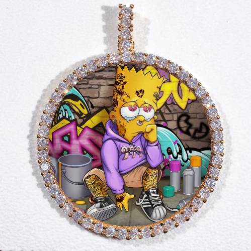LARGE 3D CIRCLE CUSTOM PICTURE PENDANT