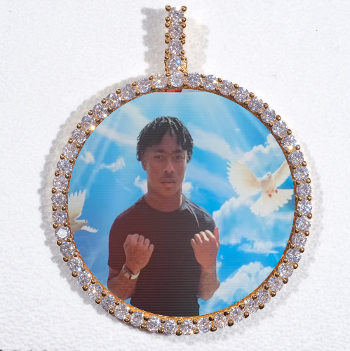 LARGE 3D CIRCLE CUSTOM PICTURE PENDANT