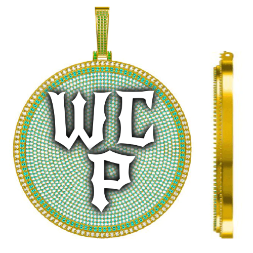 CUSTOM LETTER NECKLACE 3D BIG DISC