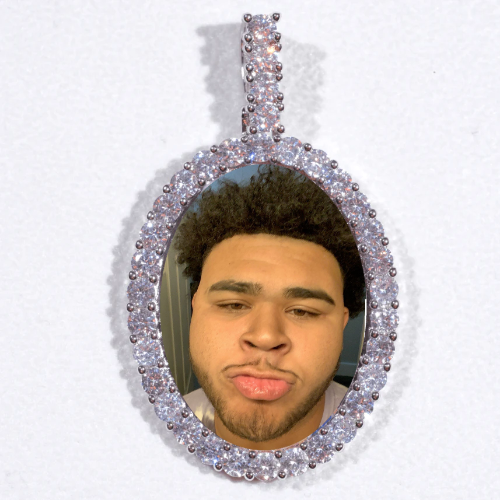 Large 3D Oval Custom Picture Pendant