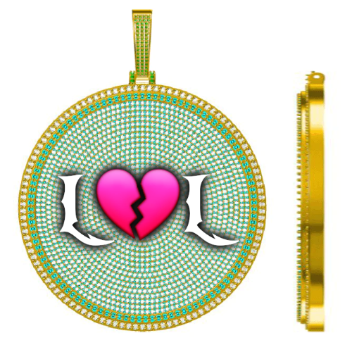 CUSTOM LETTER NECKLACE 3D BIG DISC