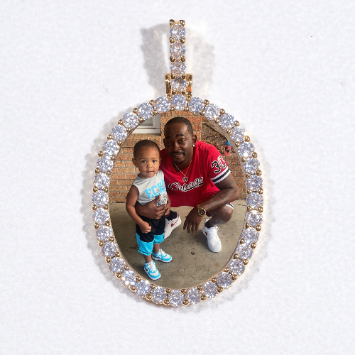 3D Oval Custom Picture Pendant