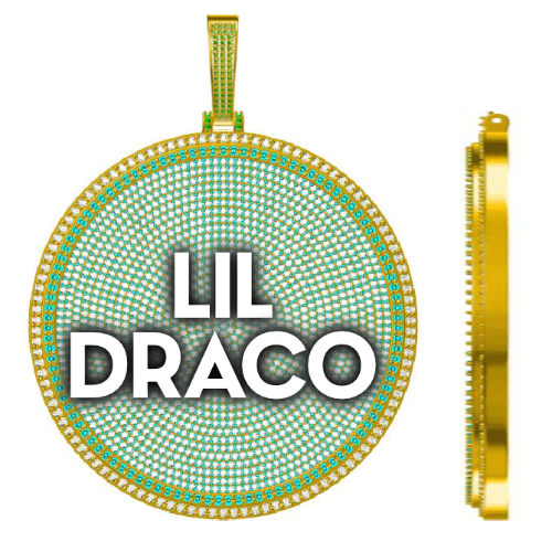 CUSTOM LETTER NECKLACE 3D BIG DISC