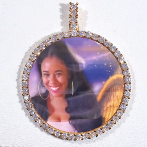 LARGE 3D CIRCLE CUSTOM PICTURE PENDANT