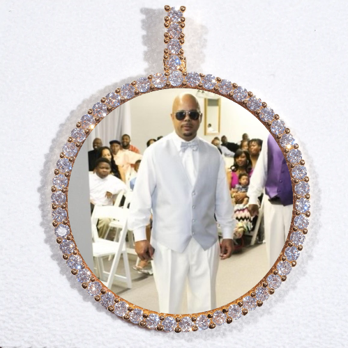 LARGE 3D CIRCLE CUSTOM PICTURE PENDANT