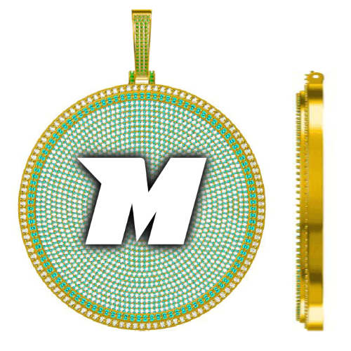 CUSTOM LETTER NECKLACE 3D BIG DISC