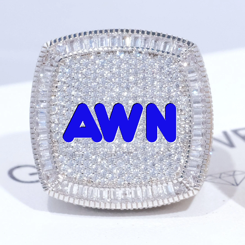 CUSTOM LETTER 3D ICED RING