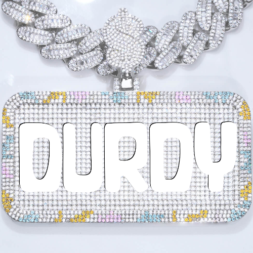 CUSTOM LETTER NECKLACE 3D COLORFUL SQUARE