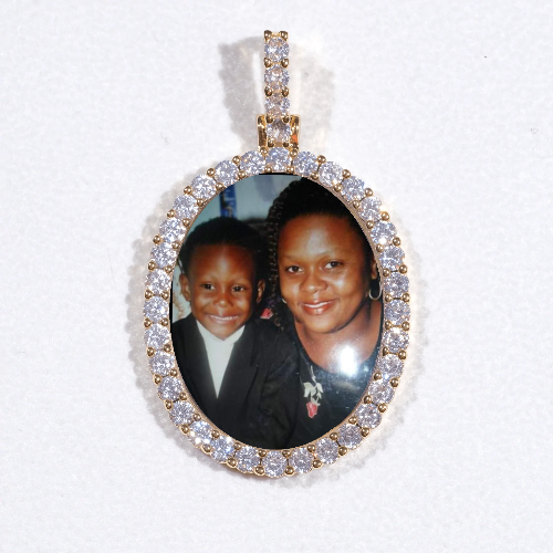 3D Oval Custom Picture Pendant