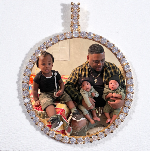 LARGE 3D CIRCLE CUSTOM PICTURE PENDANT