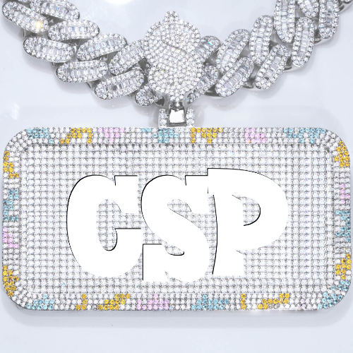CUSTOM LETTER NECKLACE 3D COLORFUL SQUARE