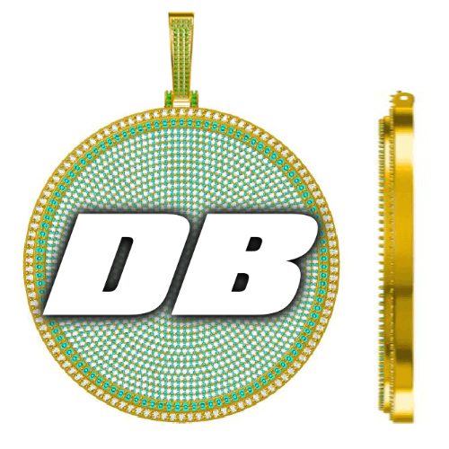 CUSTOM LETTER NECKLACE 3D BIG DISC