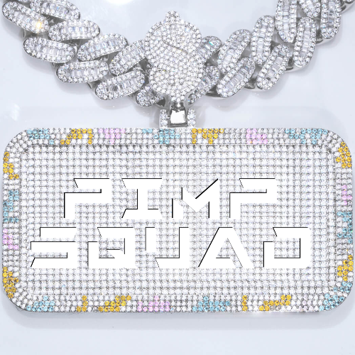 CUSTOM LETTER NECKLACE 3D COLORFUL SQUARE