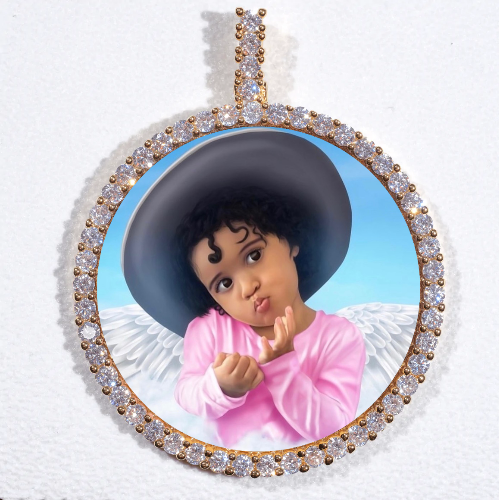 LARGE 3D CIRCLE CUSTOM PICTURE PENDANT