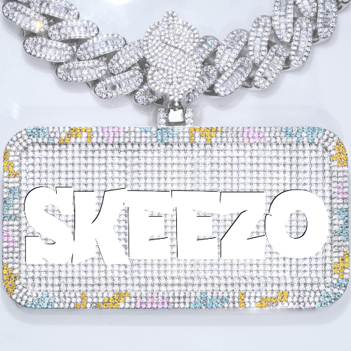 CUSTOM LETTER NECKLACE 3D COLORFUL SQUARE