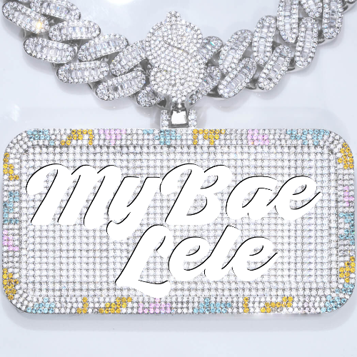 CUSTOM LETTER NECKLACE 3D COLORFUL SQUARE