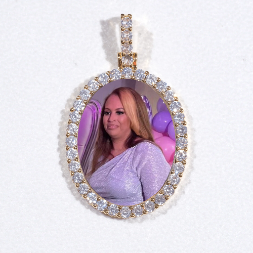3D Oval Custom Picture Pendant