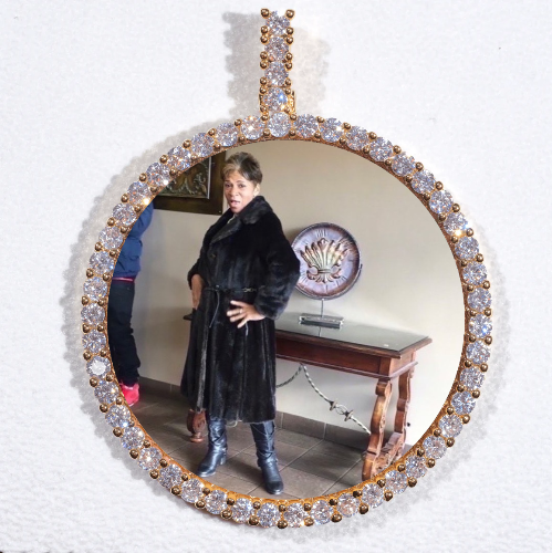 LARGE 3D CIRCLE CUSTOM PICTURE PENDANT