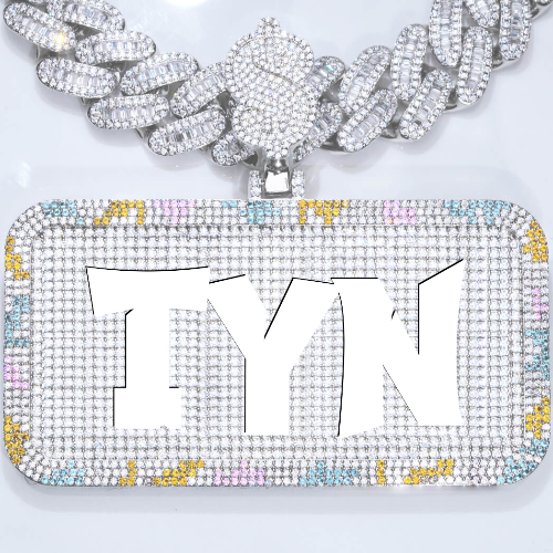 CUSTOM LETTER NECKLACE 3D COLORFUL SQUARE