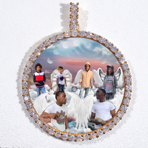 LARGE 3D CIRCLE CUSTOM PICTURE PENDANT